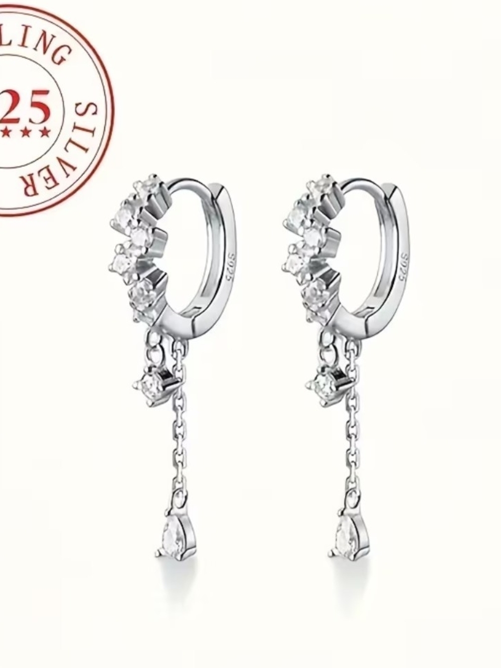 Luxury 925 Sterling Silver Tassel Drop Earrings